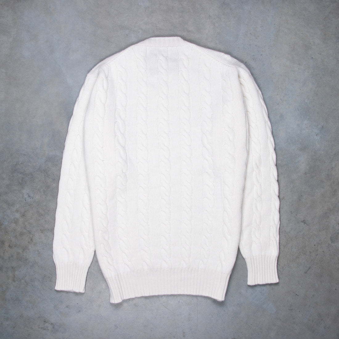 William Lockie Chirnside Cashmere Cable Crew Neck Snow White