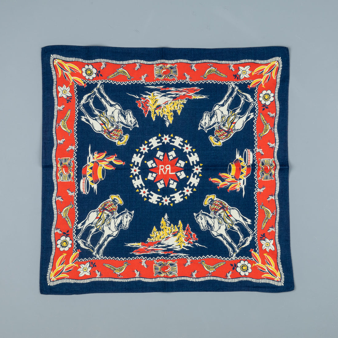 RRL Mesa Bandana Navy Cream