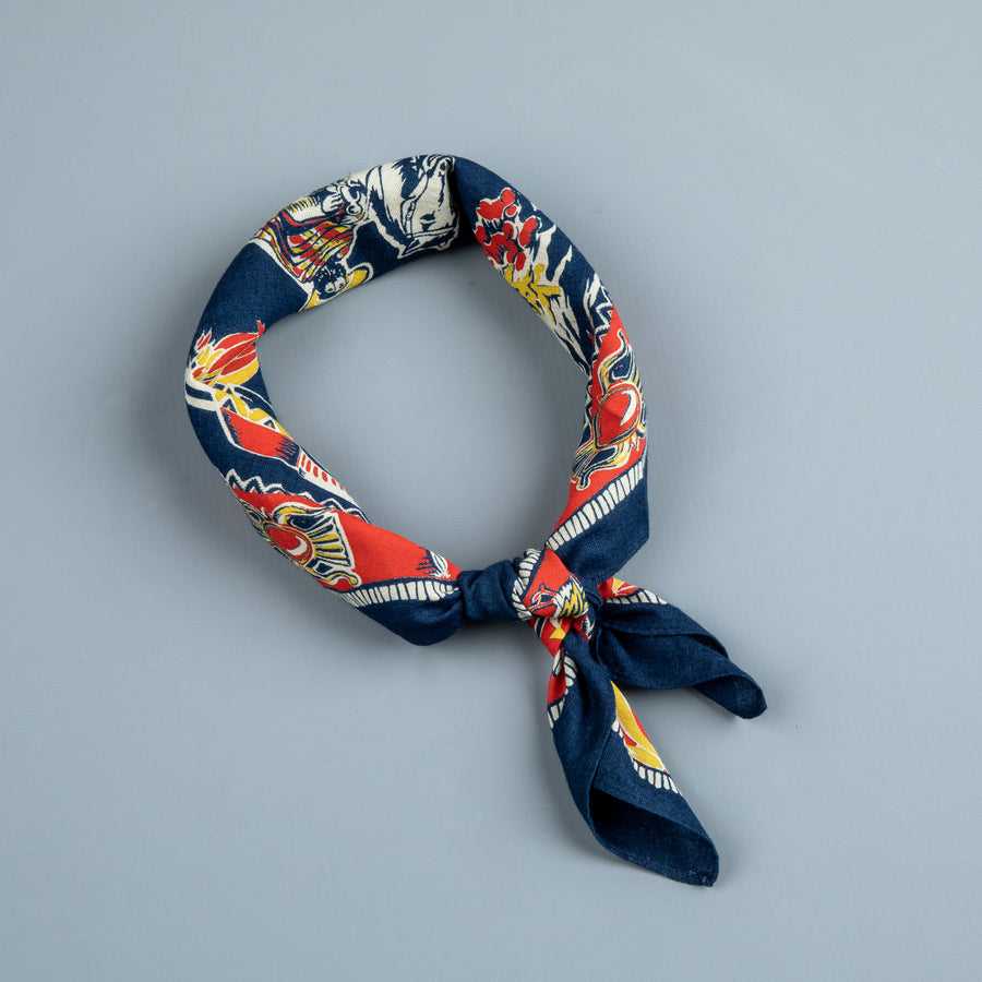 RRL Mesa Bandana Navy Cream