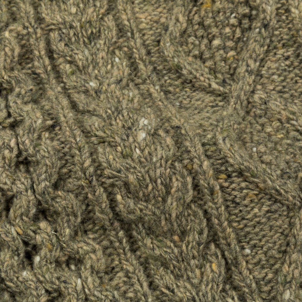 RRL Aran Crew Neck Olive Donegal