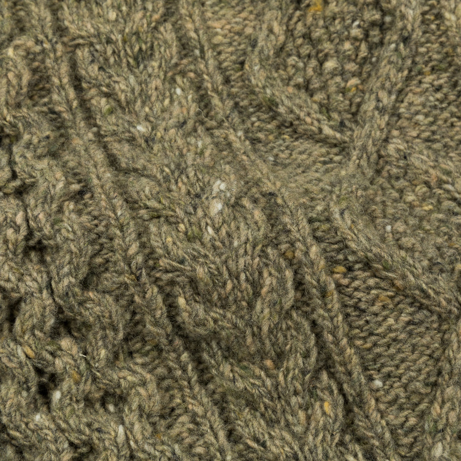 RRL Aran Crew Neck Olive Donegal