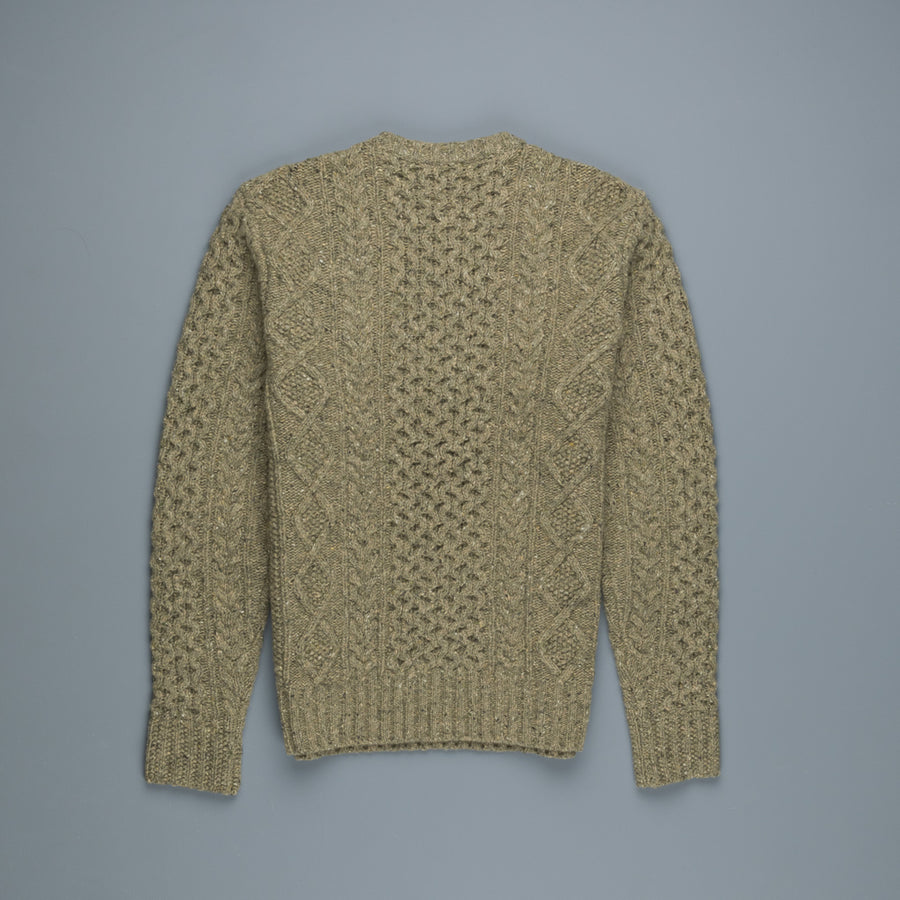 RRL Aran Crew Neck Olive Donegal