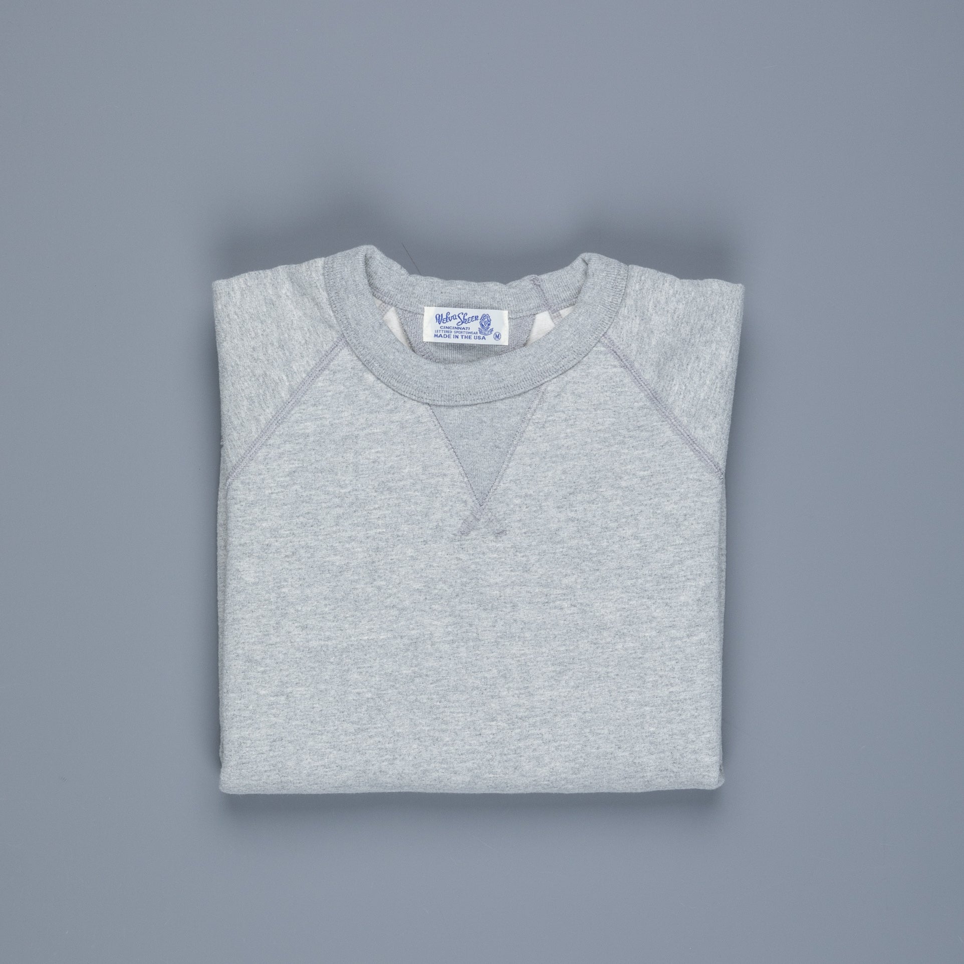 Velva Sheen 10oz Raglan &quot;WV&quot; Sweat H Grey