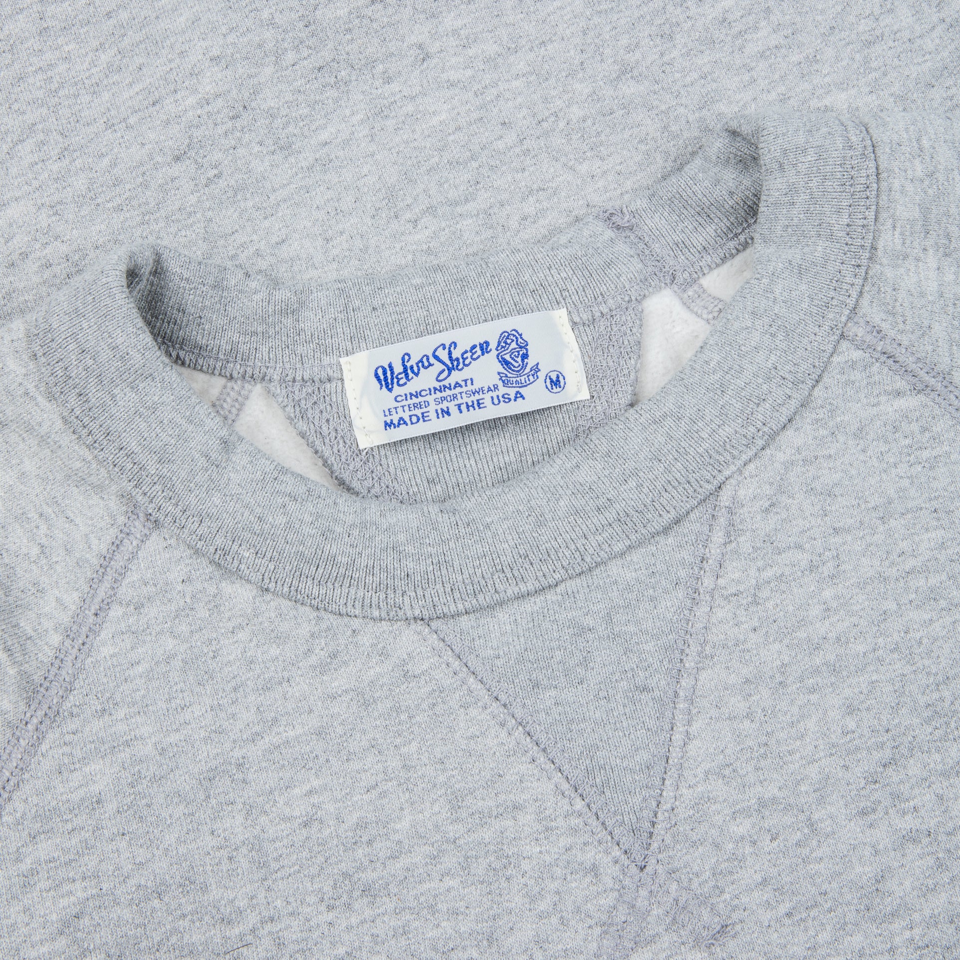 Velva Sheen 10oz Raglan &quot;WV&quot; Sweat H Grey