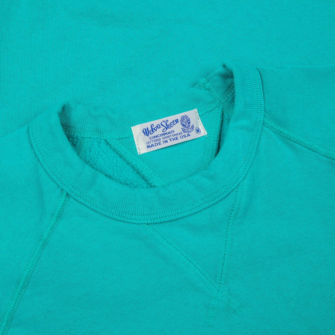 Velva Sheen 10 Oz Raglan "WV" Sweat Turquoise