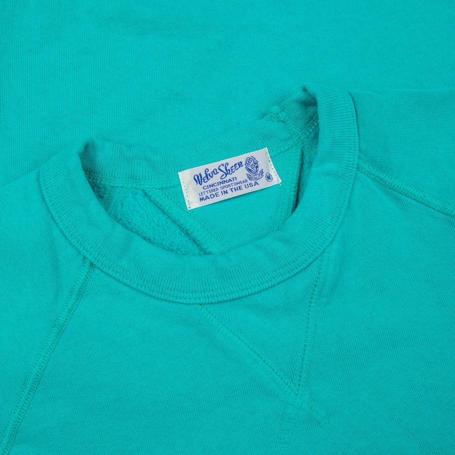 Velva Sheen 10 Oz Raglan "WV" Sweat Turquoise