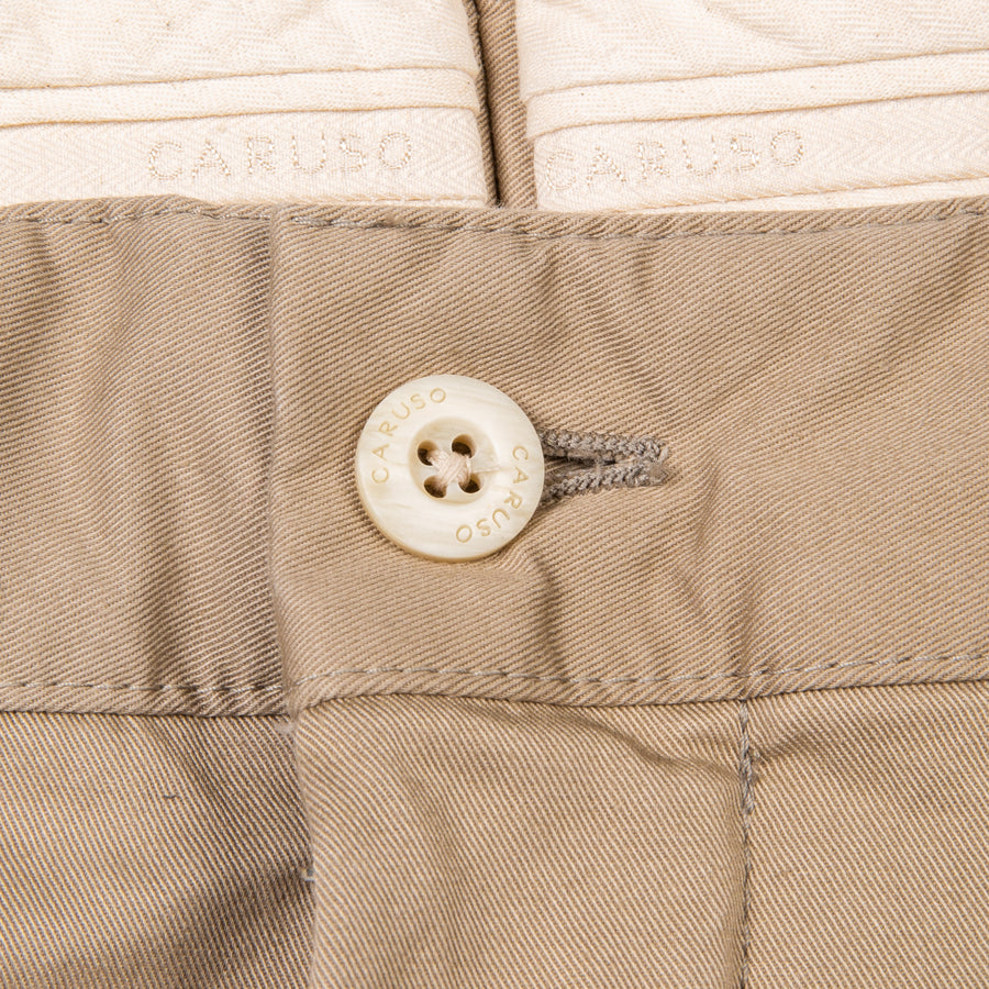 Caruso Cotton Pants Khaki Washed