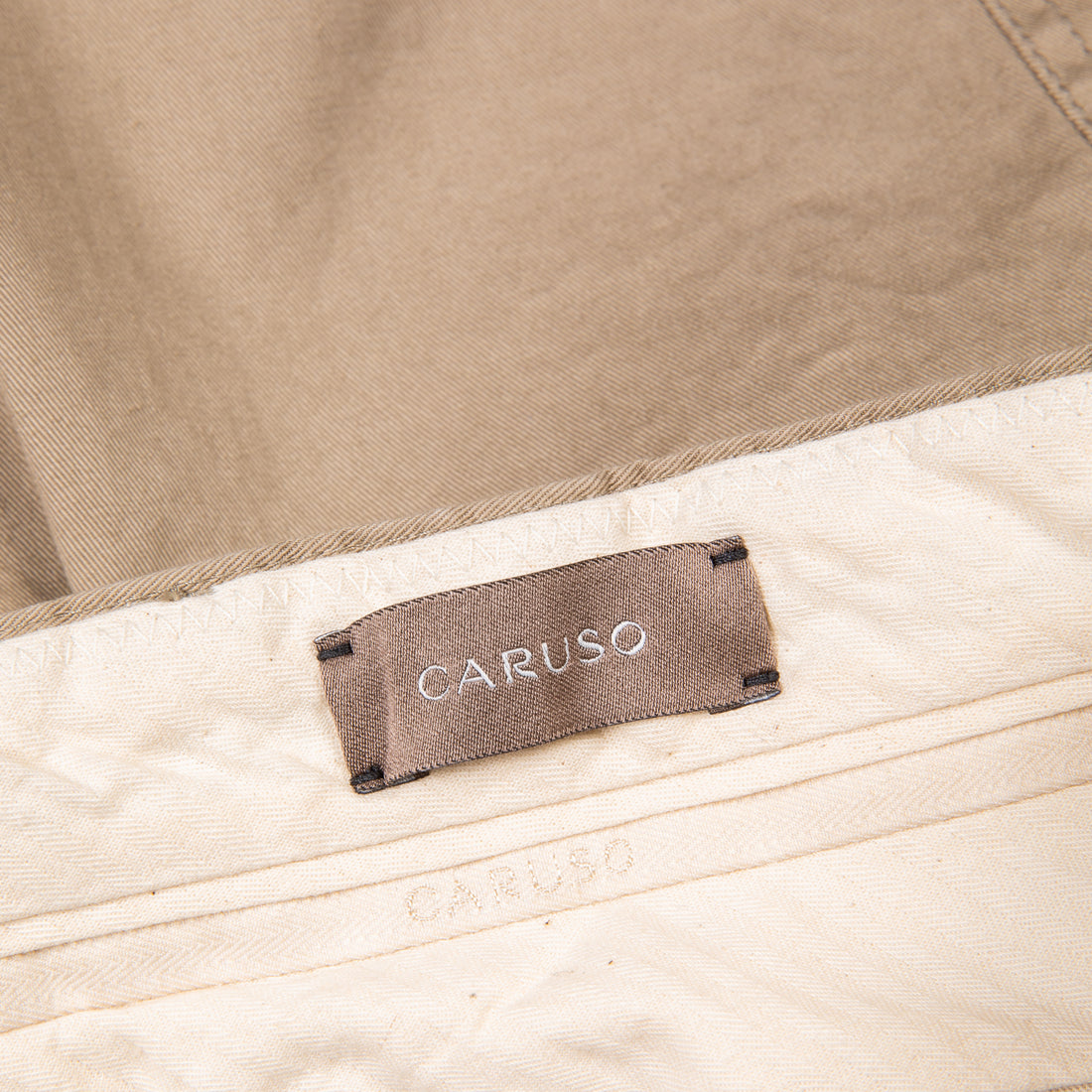 Caruso Cotton Pants Khaki Washed