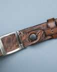 RRL Coleman Handtooled Leather Belt Brown