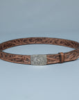 RRL Coleman Handtooled Leather Belt Brown