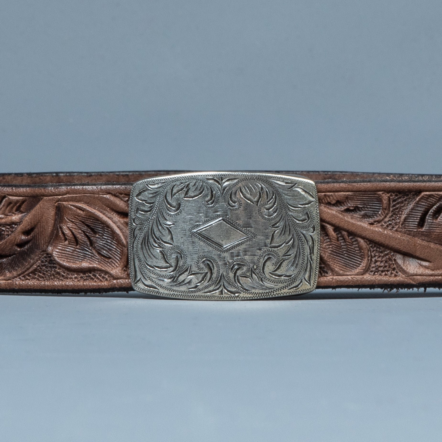 RRL Coleman Handtooled Leather Belt Brown