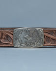 RRL Coleman Handtooled Leather Belt Brown