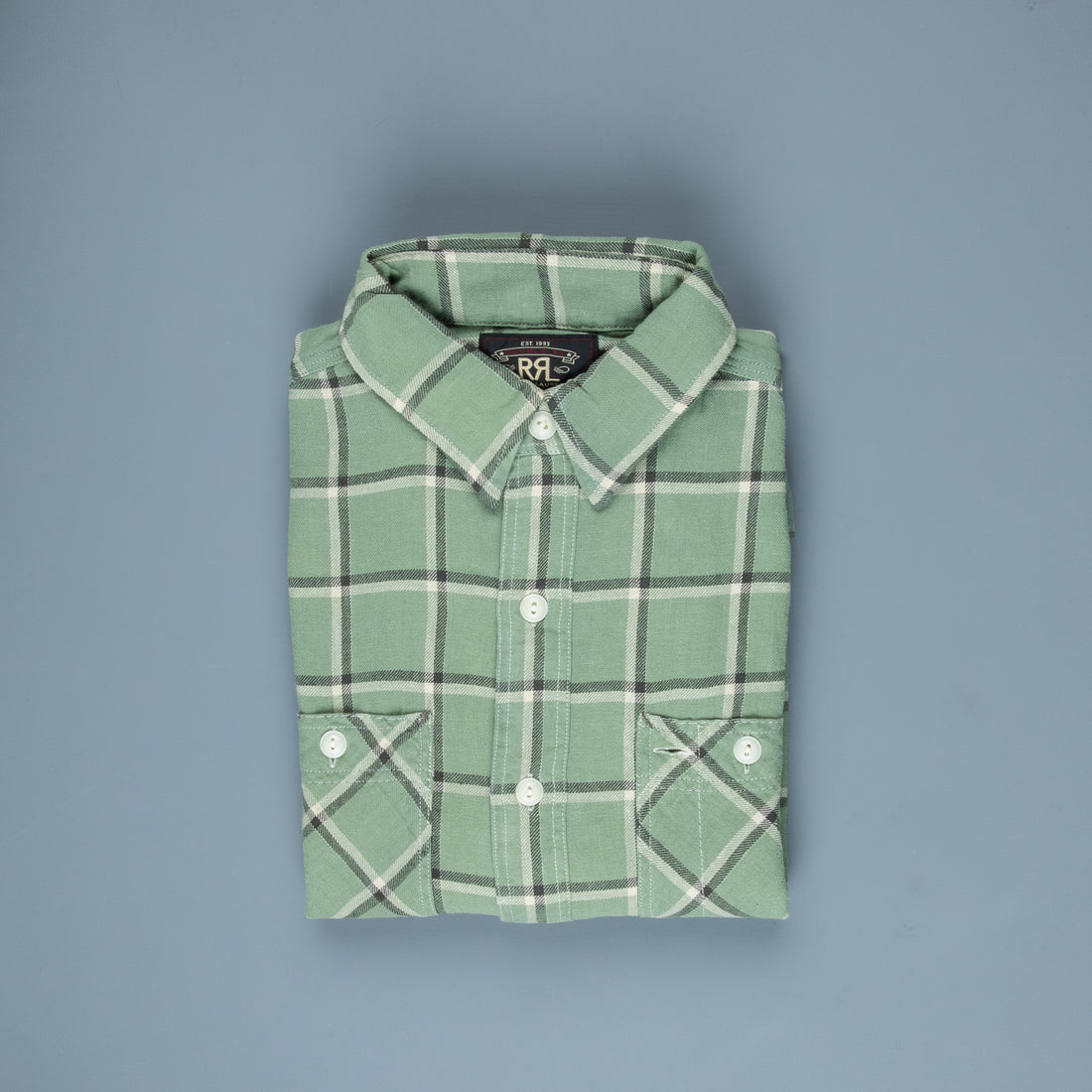 RRL Farrell workshirt Sage Grey