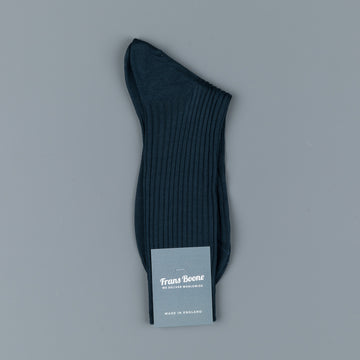 Frans Boone X Pantherella Vale Socks 100% Fil d'Ecosse / Cotton lisle Steel Blue