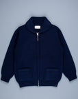 The Real McCoys Wool & Cashmere Cowichan Cardigan Navy