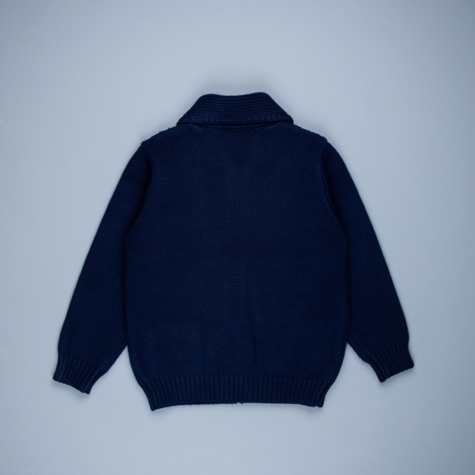 The Real McCoys Wool &amp; Cashmere Cowichan Cardigan Navy