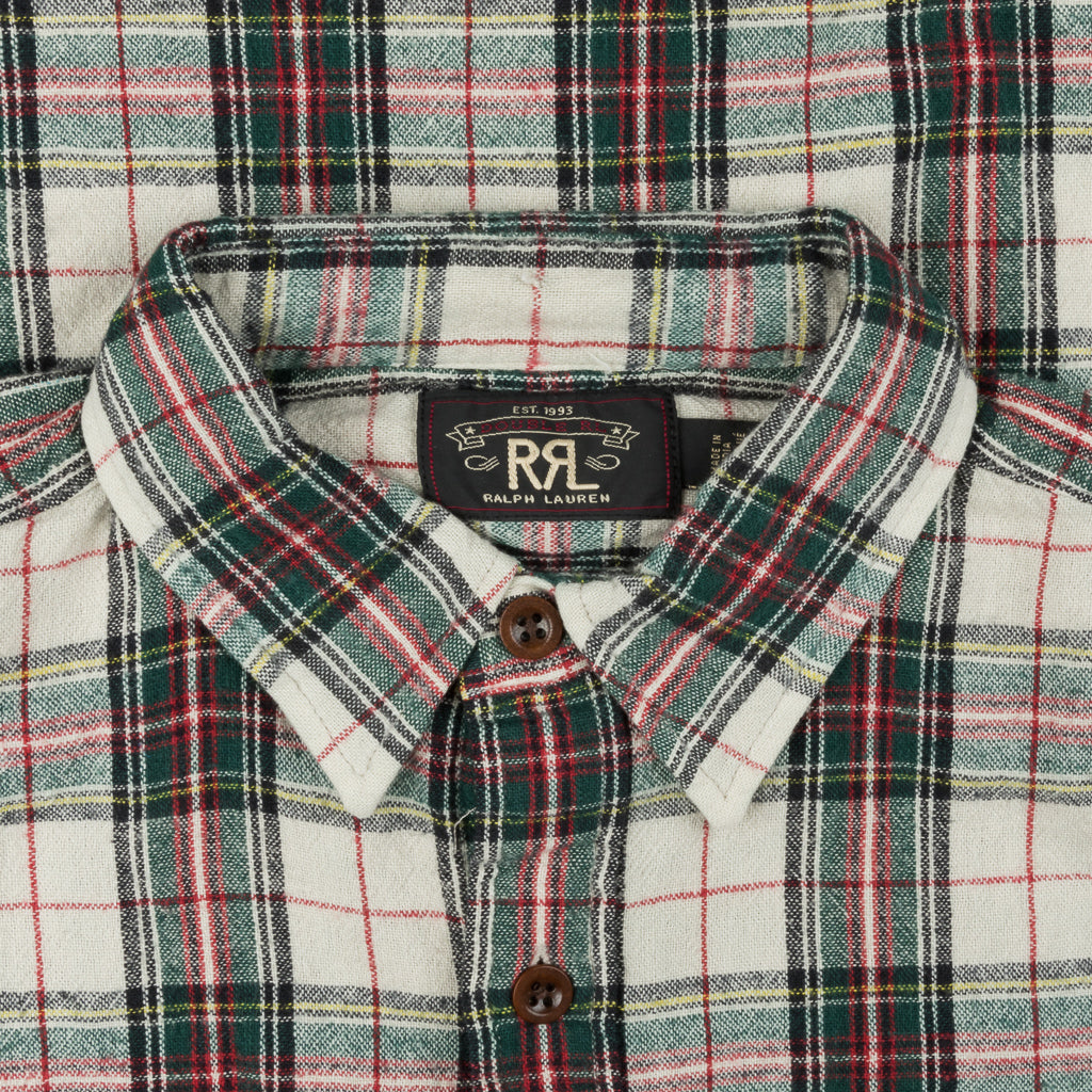 RRL Matlock Shirt Cream Tartan Plaid
