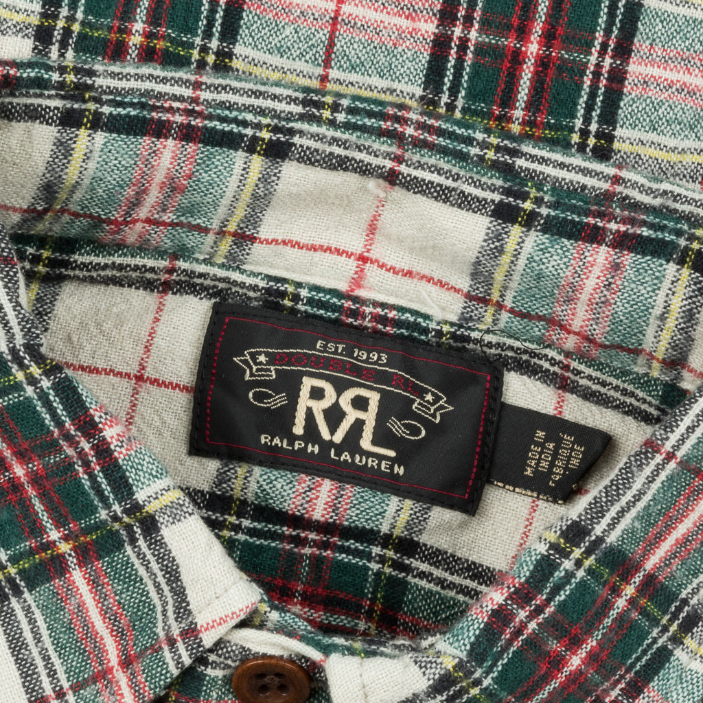 RRL Matlock Shirt Cream Tartan Plaid