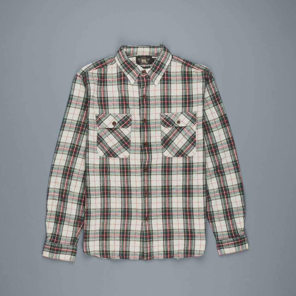 RRL Matlock Shirt Cream Tartan Plaid