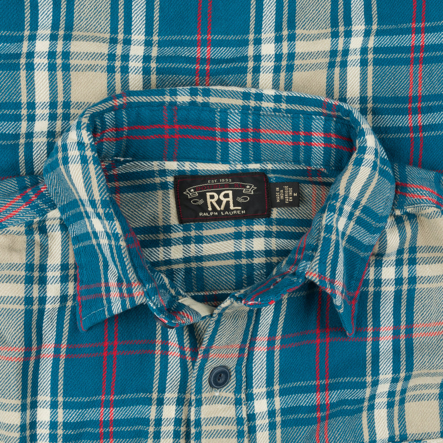 RRL Matlock Shirt Teal Red Plaid