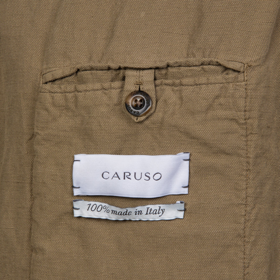 Caruso Panarea Safari Blazer Cottone Lino Lyocell Khaki