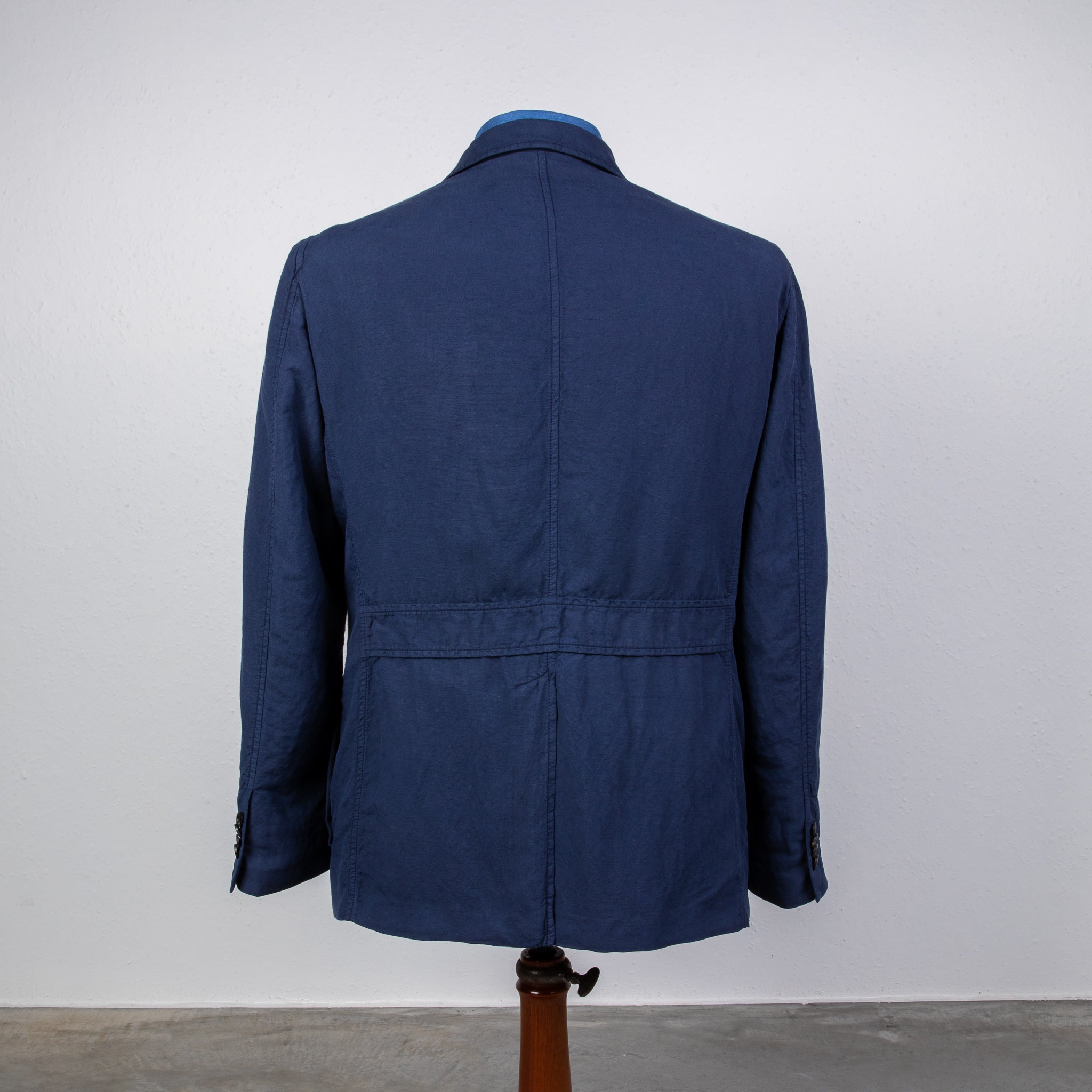 Caruso Panarea Safari Blazer Cottone Lino Lyocell Blu