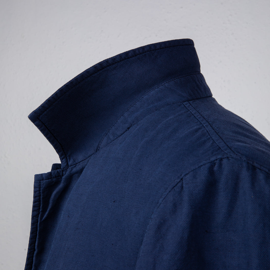 Caruso Panarea Safari Blazer Cottone Lino Lyocell Blu