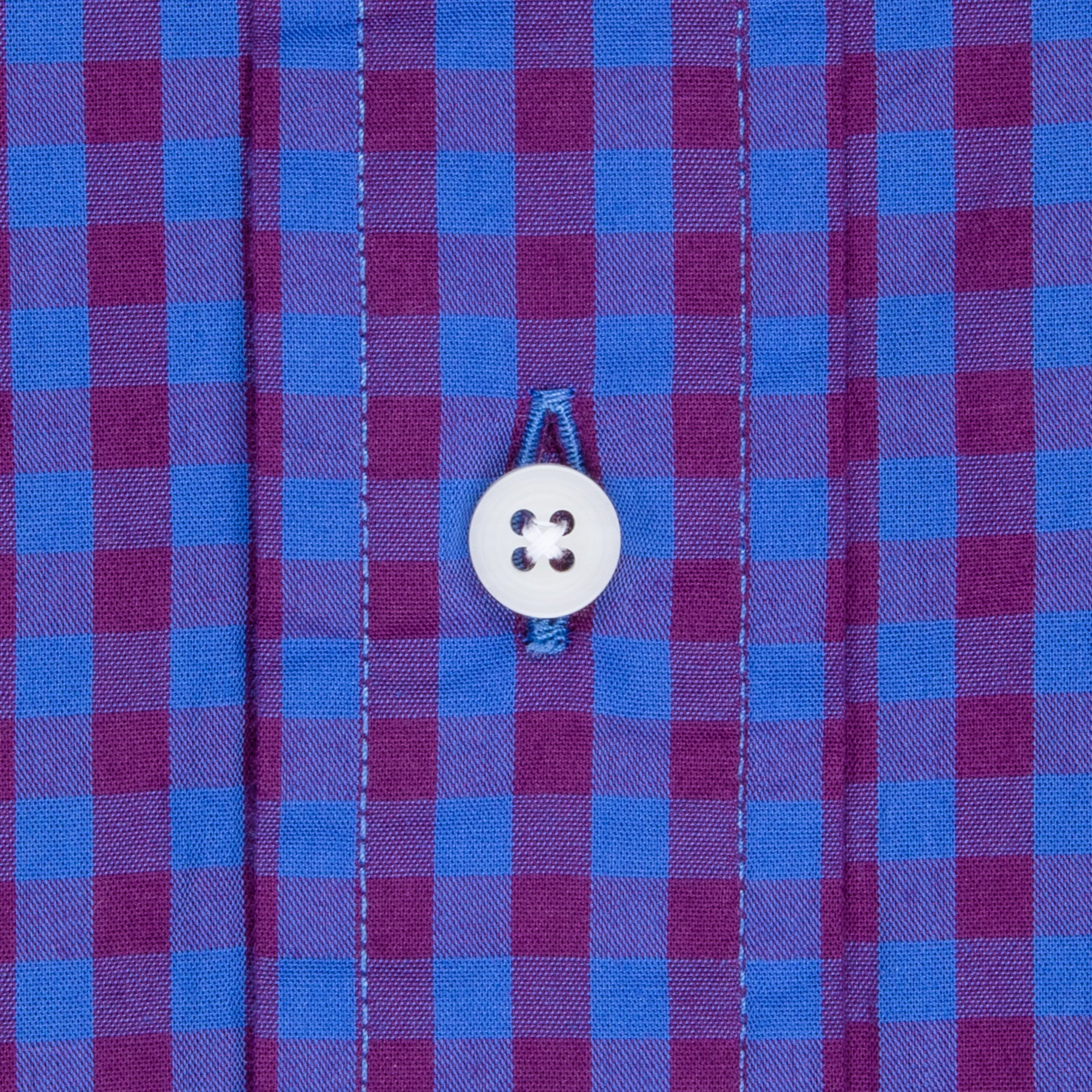 Gitman Vintage x Frans Boone Poplin Check Burgundy Sky Blue - Jeff