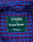 Gitman Vintage x Frans Boone Poplin Check Burgundy Sky Blue - Jeff