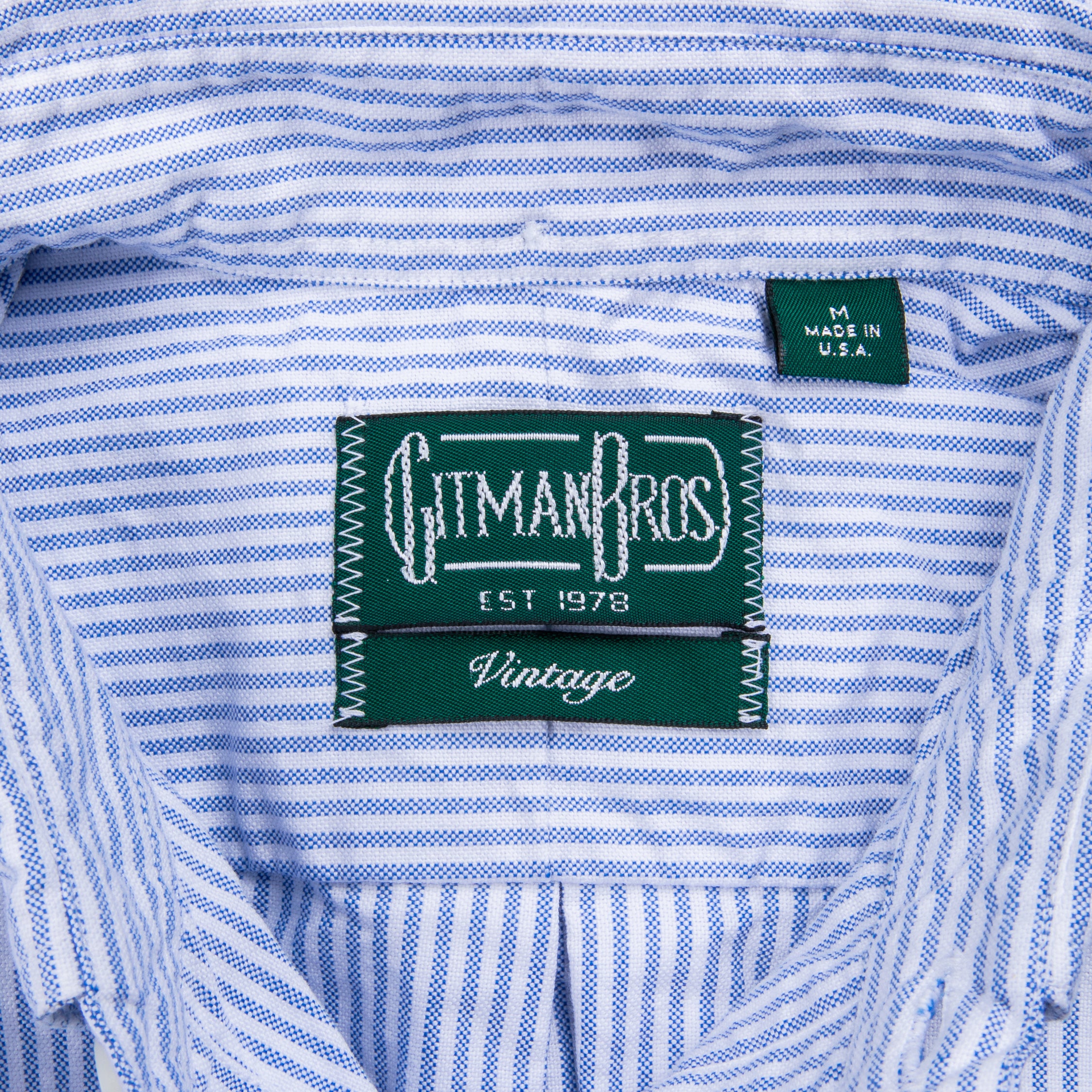 Gitman Vintage oxford button down shirt blue striped