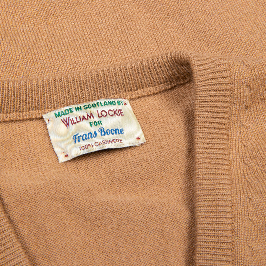William Lockie Oxton Cashmere V-Neck Camel