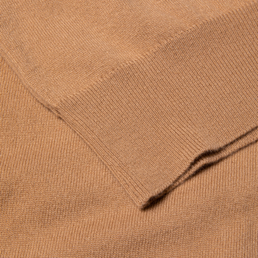 William Lockie Oxton Cashmere V-Neck Camel