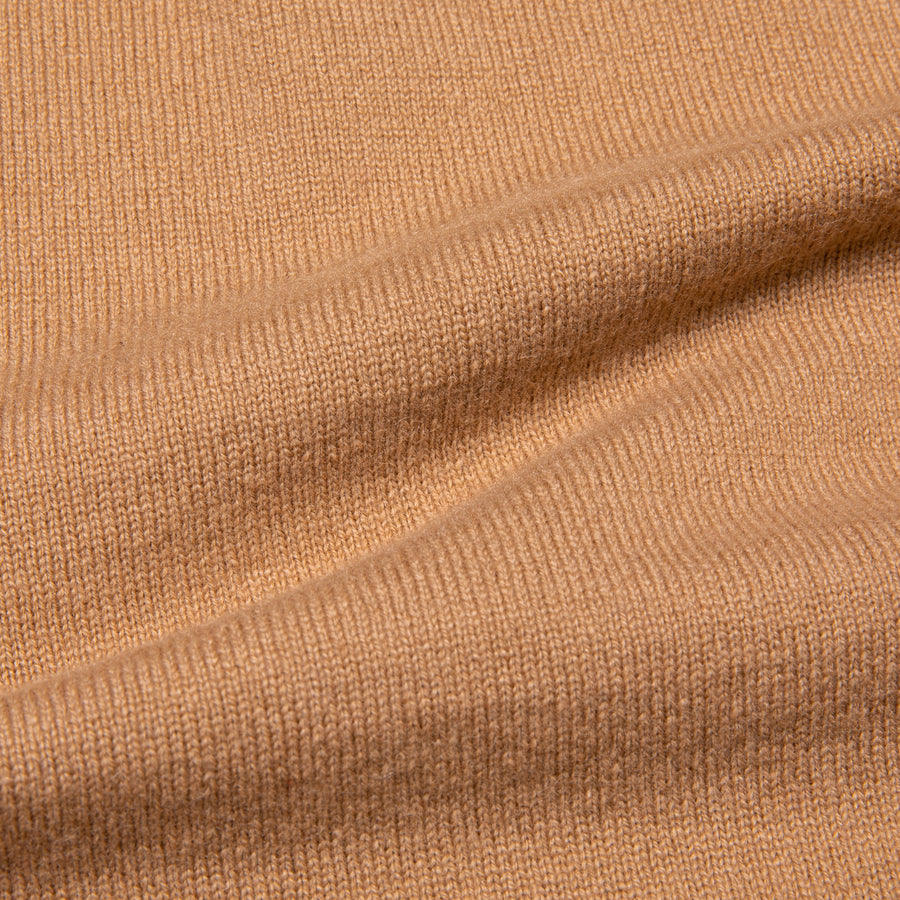 William Lockie Oxton Cashmere V-Neck Camel