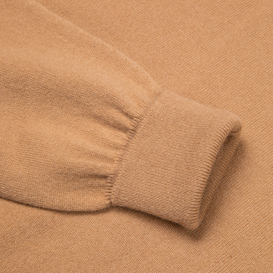 William Lockie Oxton Cashmere V-Neck Camel