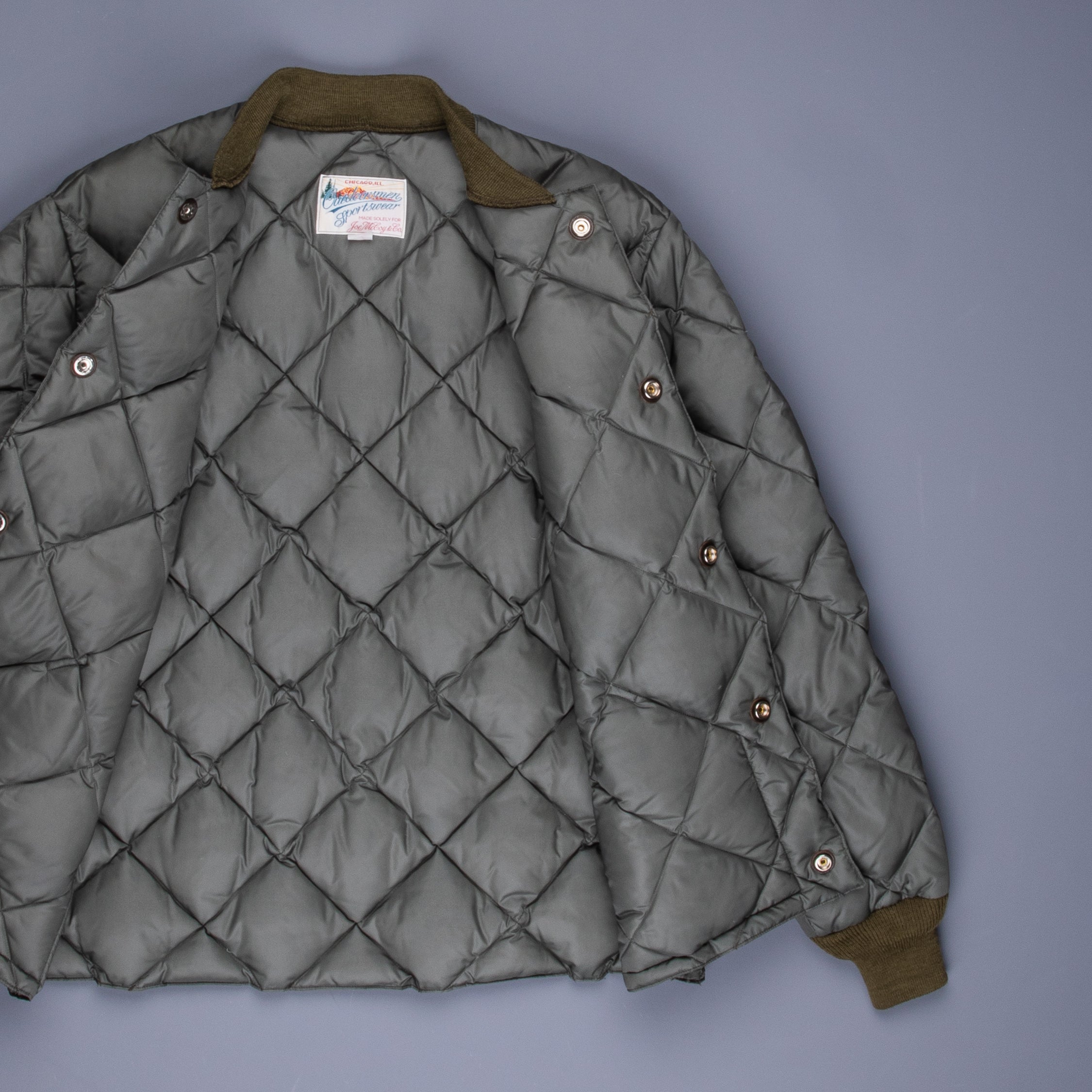The Real McCoy's Nylon Quilted Down Jacket Dark Olive – Frans Boone Store