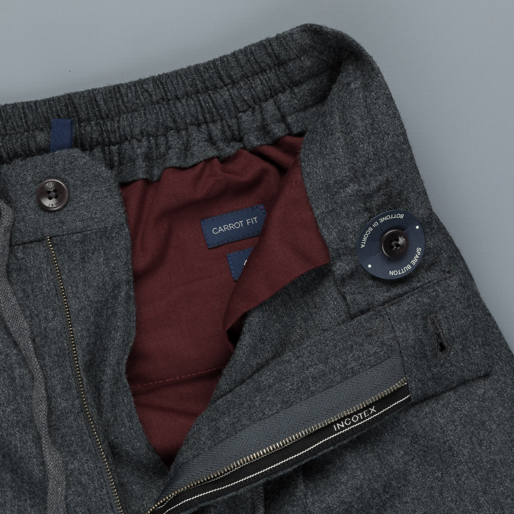 Incotex Venezia Model 52 Lightweight Flannel Grigio Scuro
