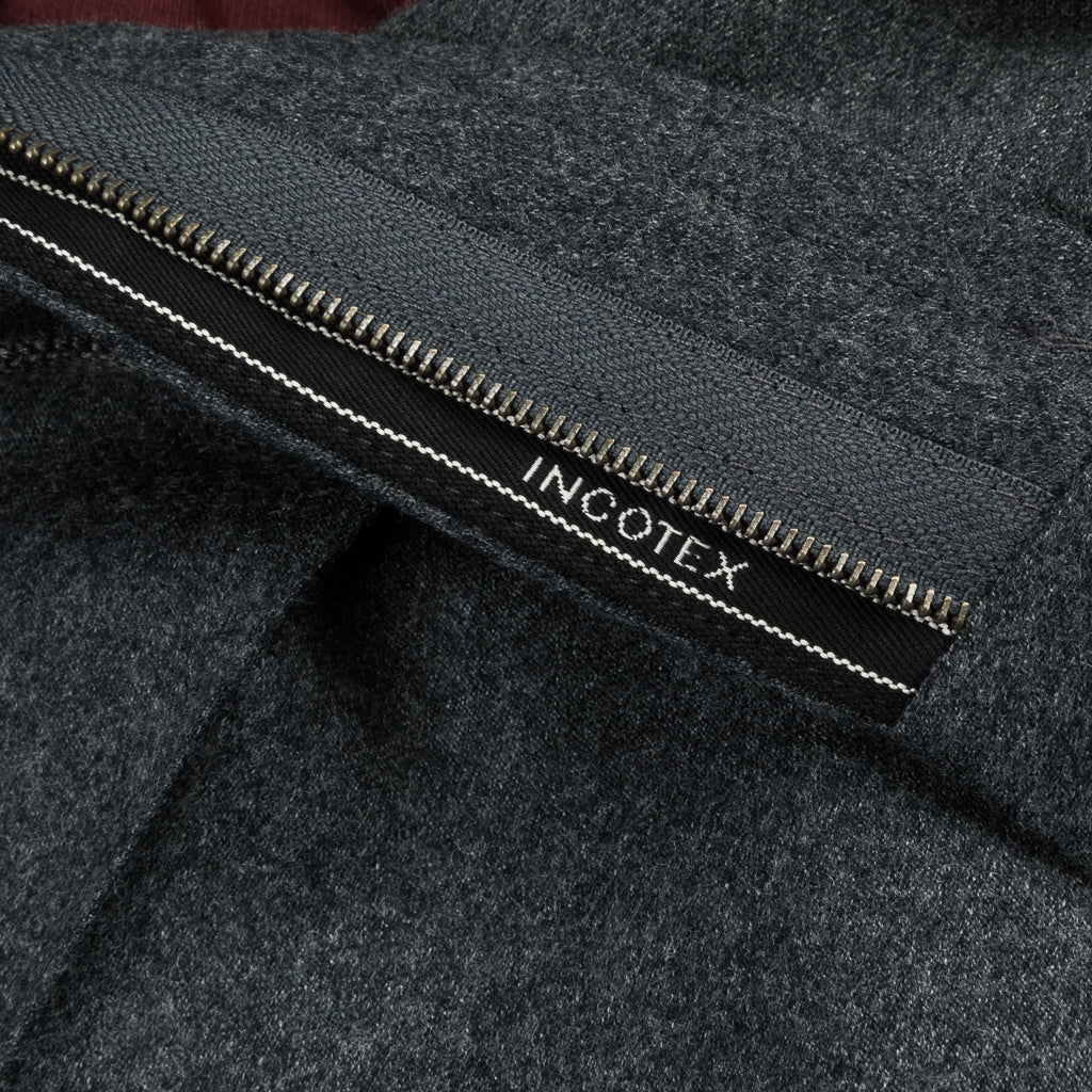 Incotex Venezia Model 52 Lightweight Flannel Grigio Scuro