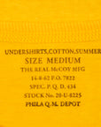 The Real McCoy's Undershirts Summer Cotton Yellow