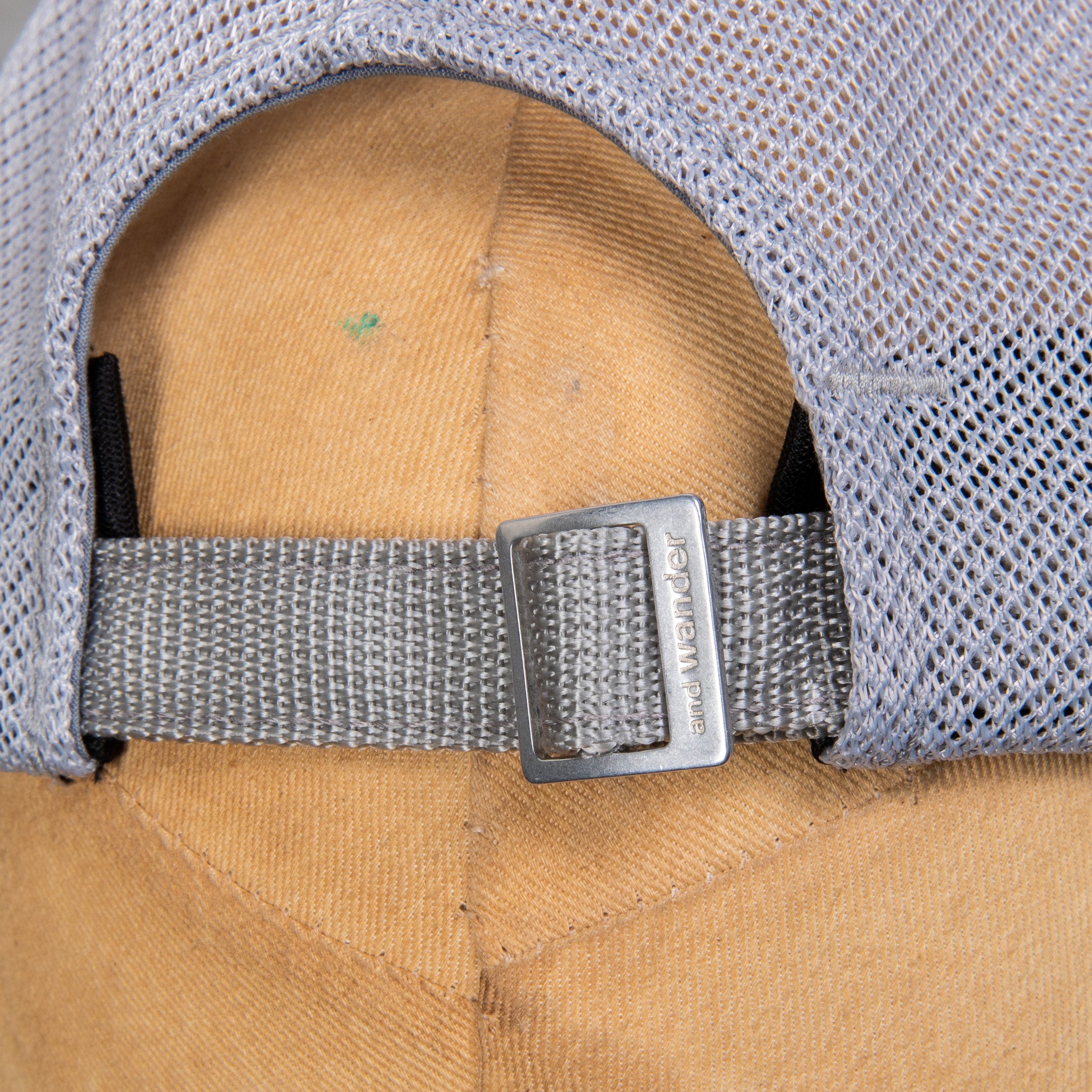 And Wander Back Mesh Cap Light Gray