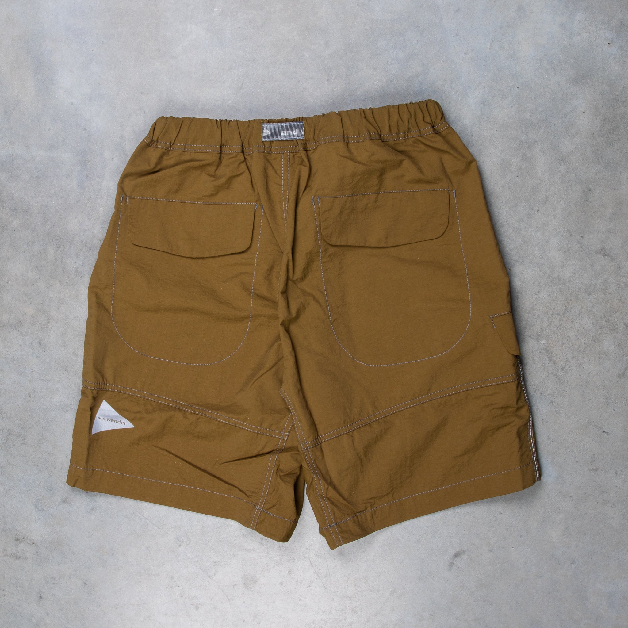 And Wander Ny Taffeta Hiker Shorts Khaki