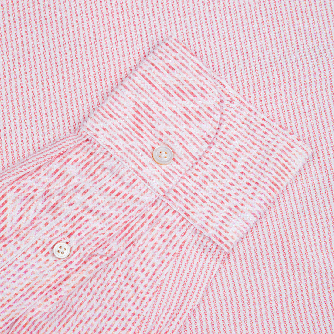 Finamore Gaeta Shirt Pinpoint Oxford Lucio Collar Pink Stripe