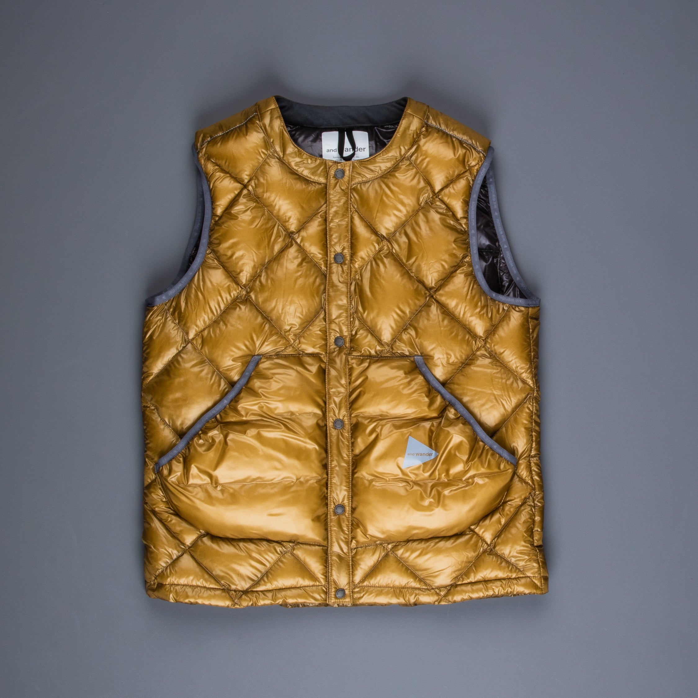 And Wander Diamond Stitch down vest camel