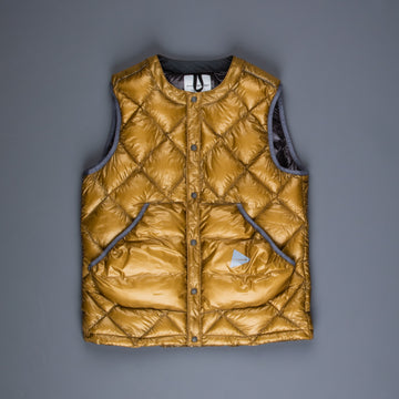And Wander Diamond Stitch down vest camel