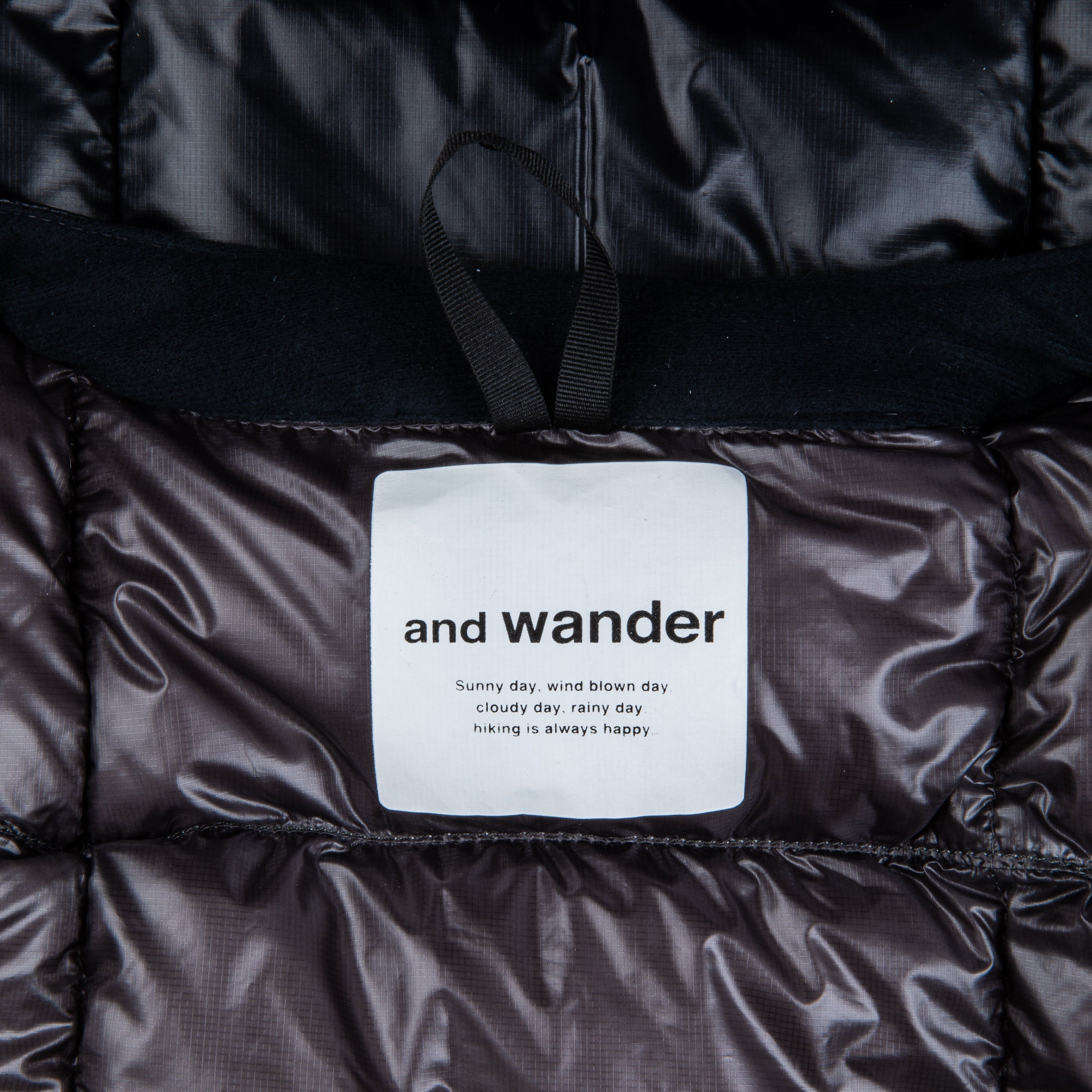 And Wander Diamond Stitch down vest black