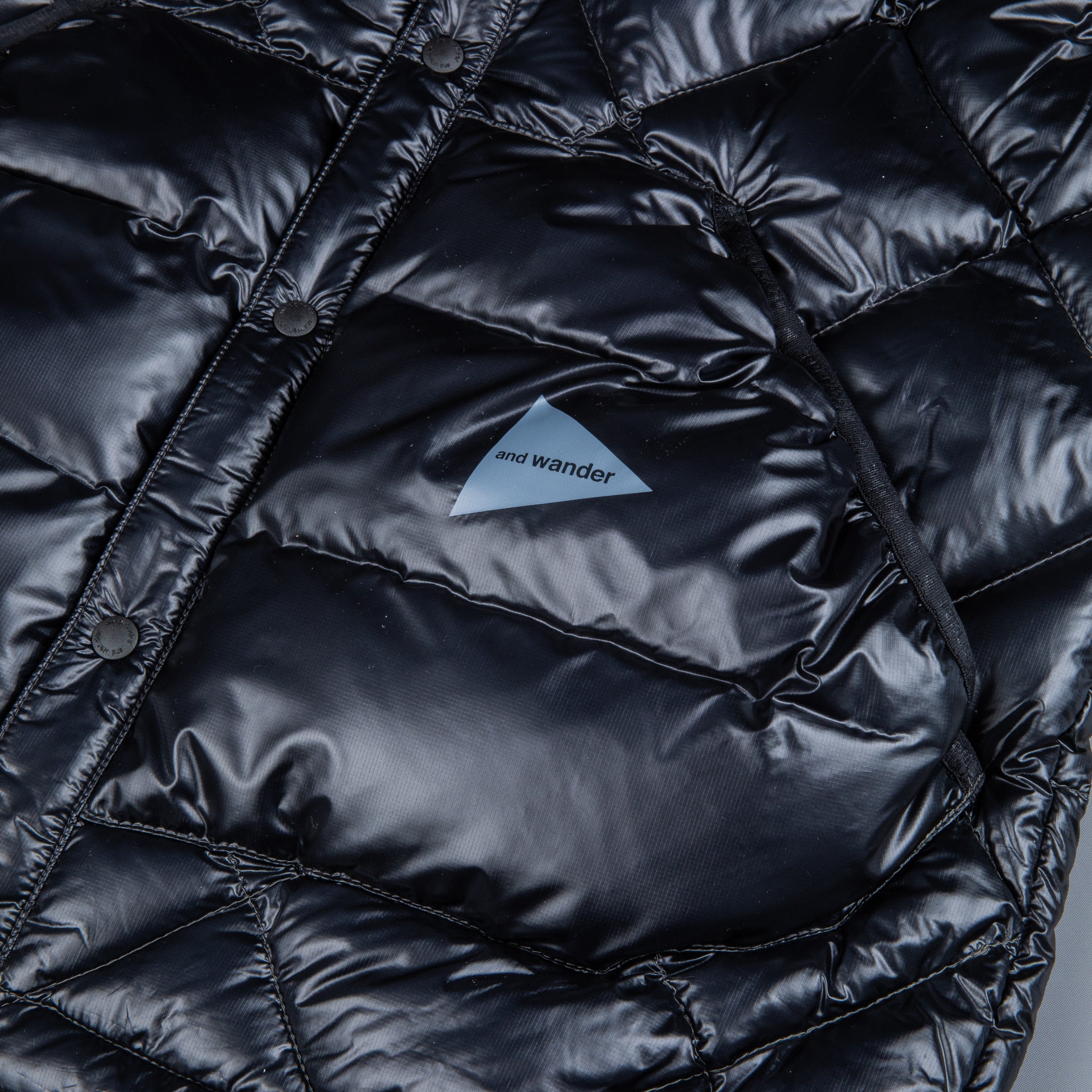 And Wander Diamond Stitch down vest black