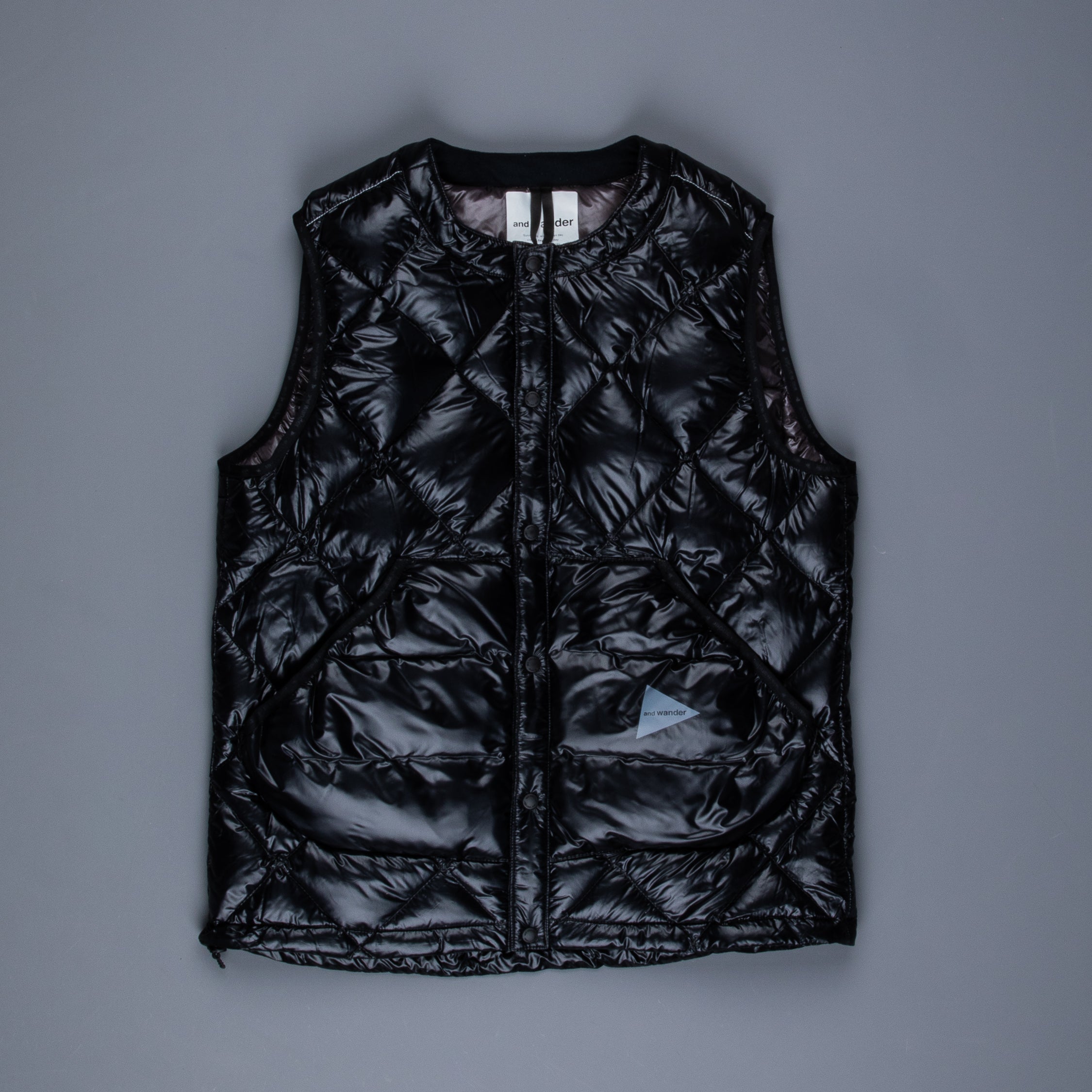 And Wander Diamond Stitch down vest black