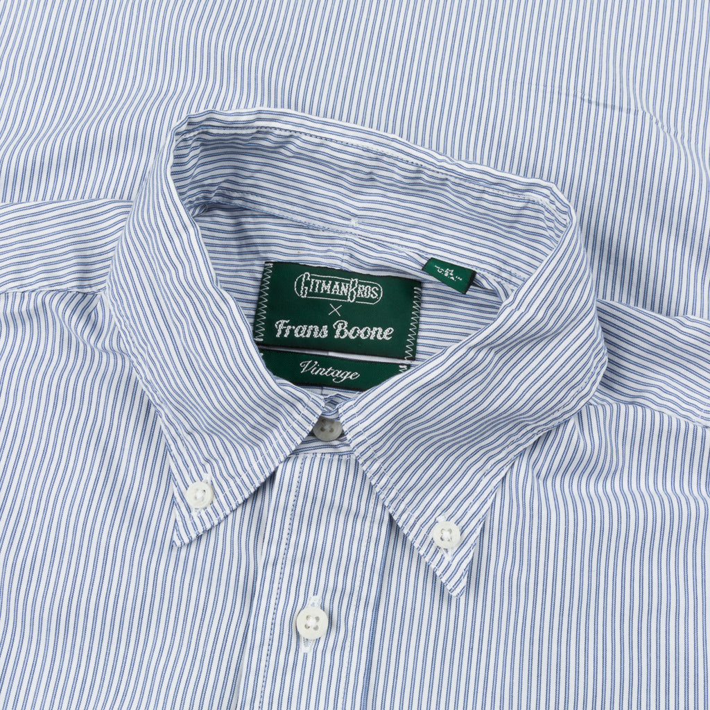 Gitman Vintage x Frans Boone Japanese woven Stripe two tone blue