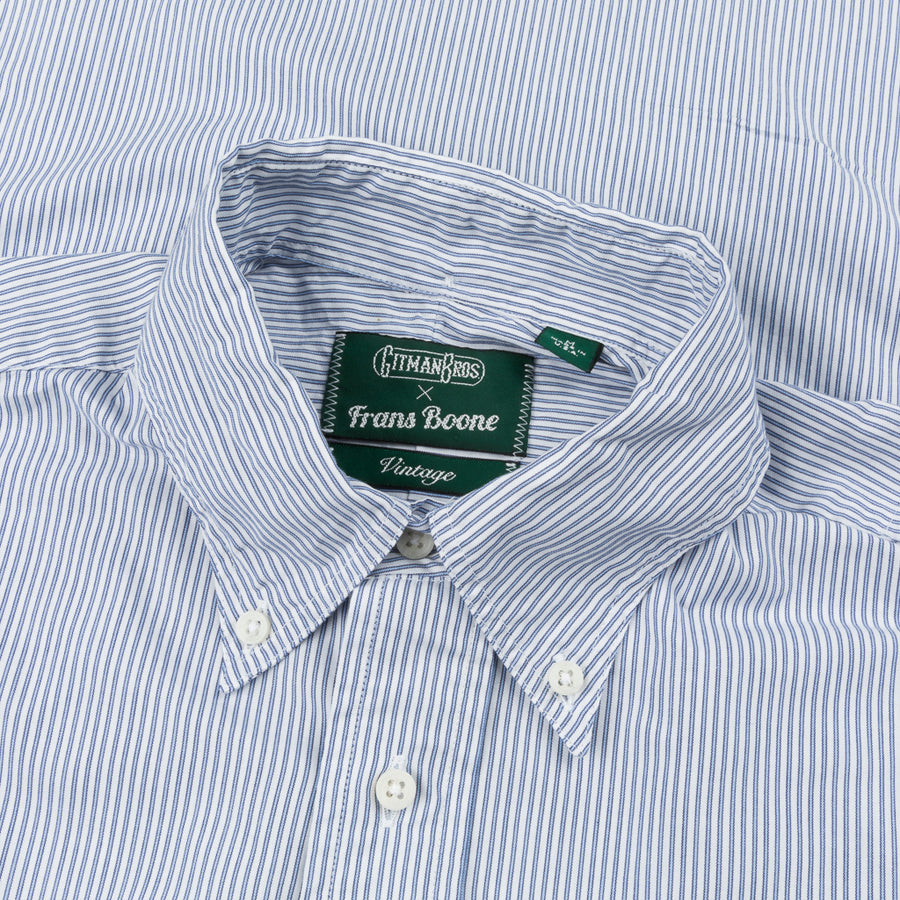 Gitman Vintage x Frans Boone Japanese woven Stripe two tone blue