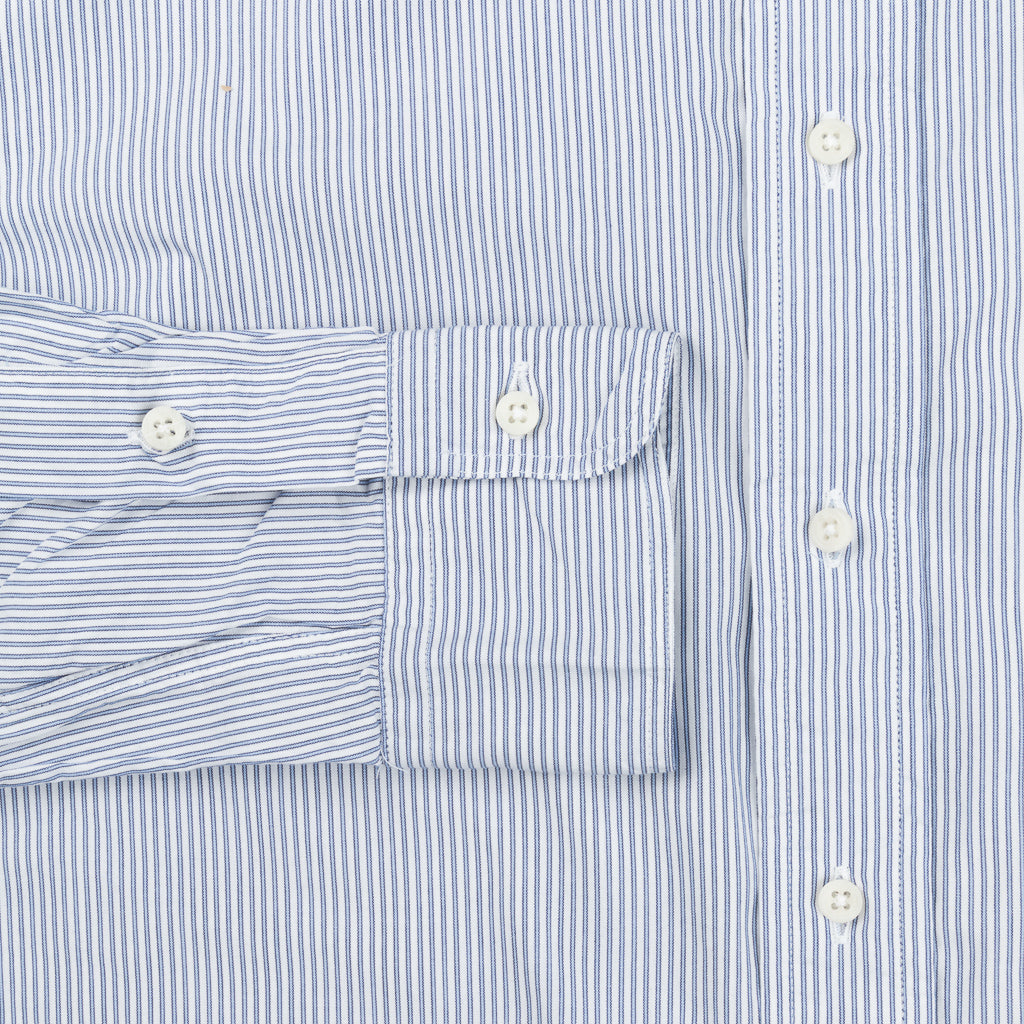 Gitman Vintage x Frans Boone Japanese woven Stripe two tone blue