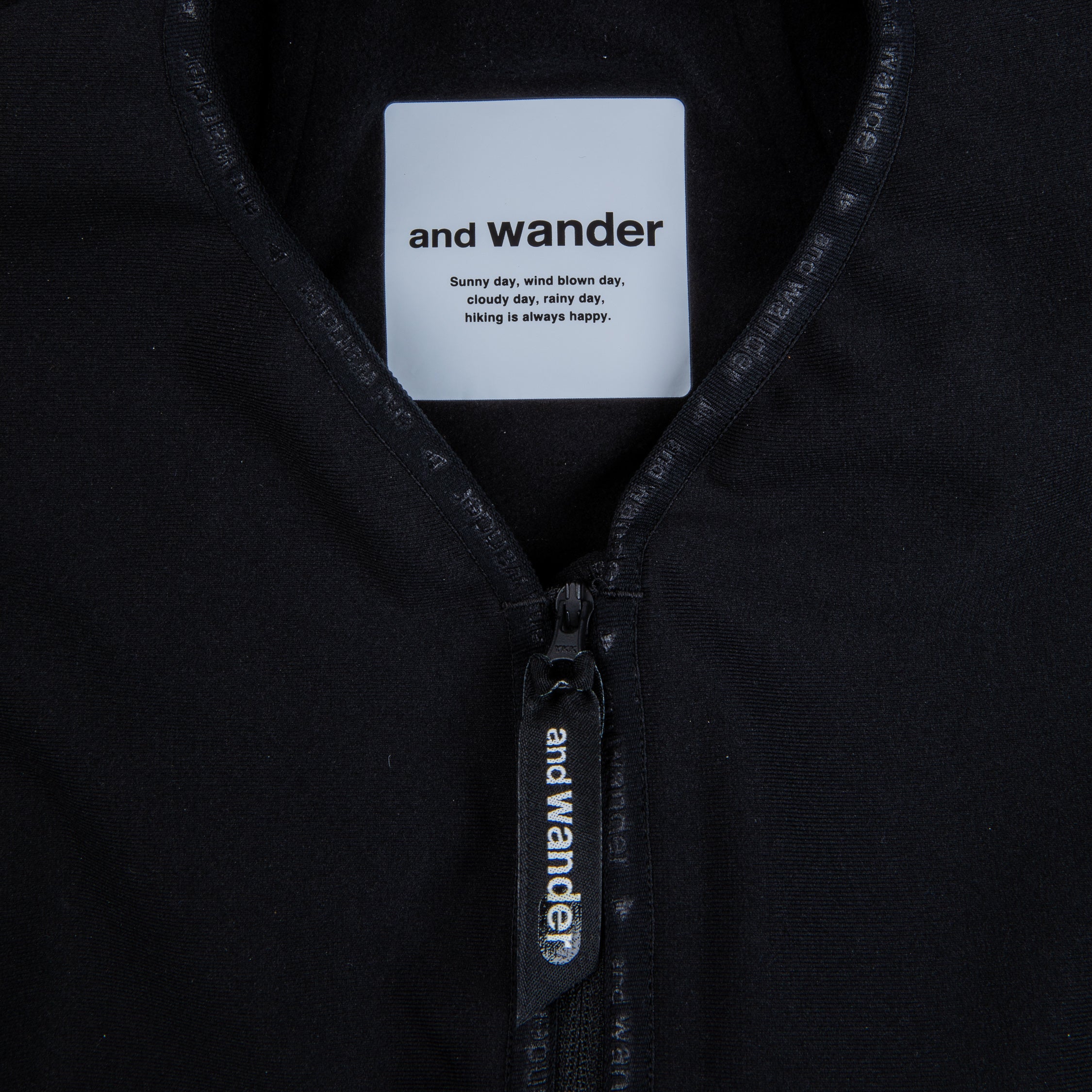 And Wander light fleece pullover black